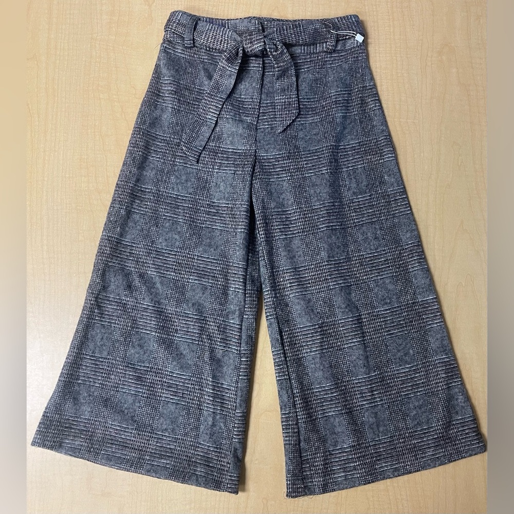NWT Girls Amy Byer grey/black plaid pants size youth 7